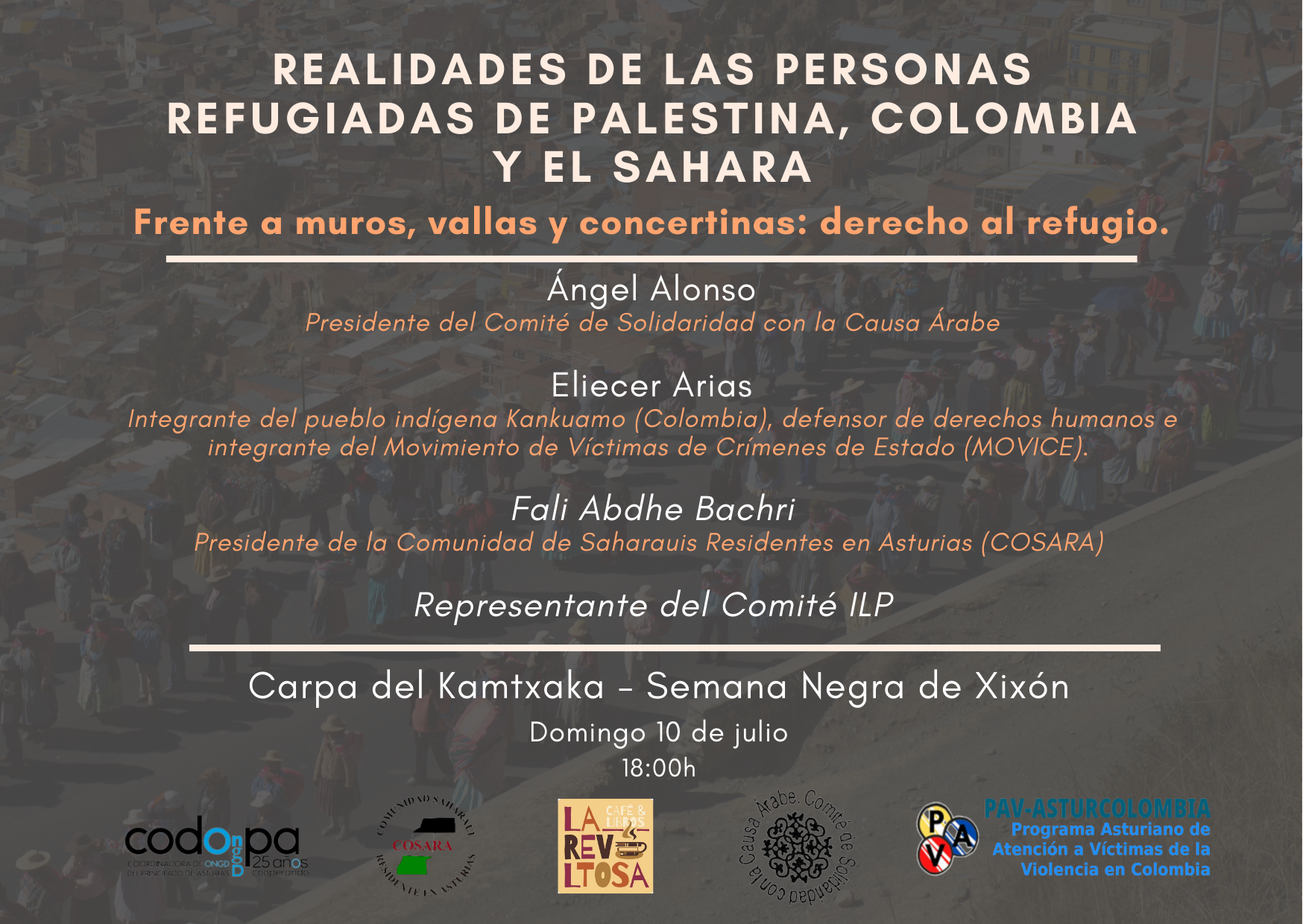REALIDADES DE LAS PERSONAS REFUGIADAS DE PALESTINA, COLOMBIA Y EL SAHARA. FRENTE A MUROS, VALLAS Y CONCERTINAS: DERECHO AL REFUGIO`