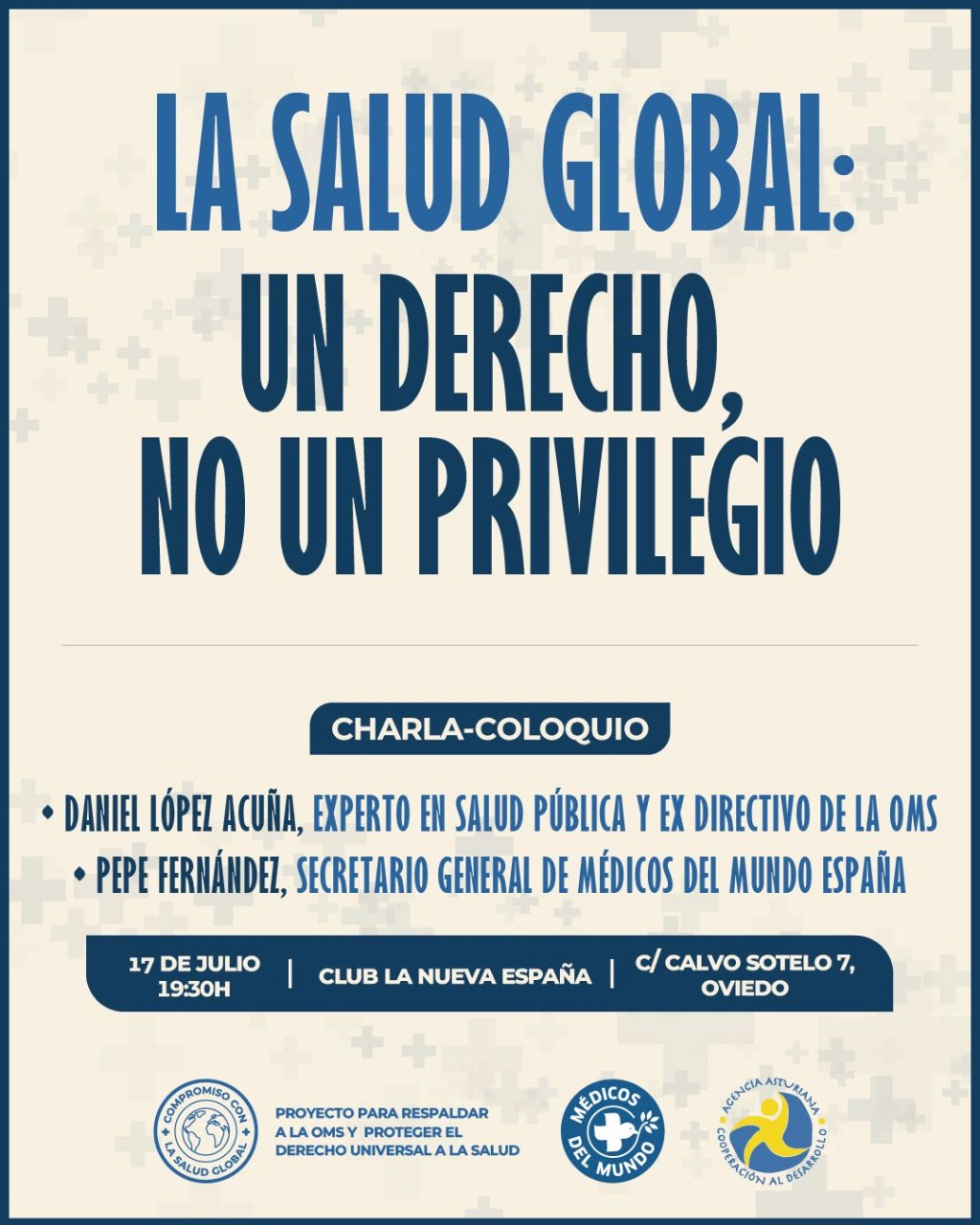 Cartel del coloquio �La salud global�.