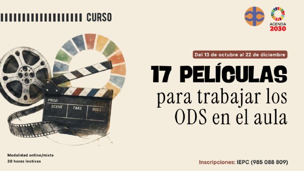 Cartel del curso `17 pel�culas para trabajar los ODS en el aula`
