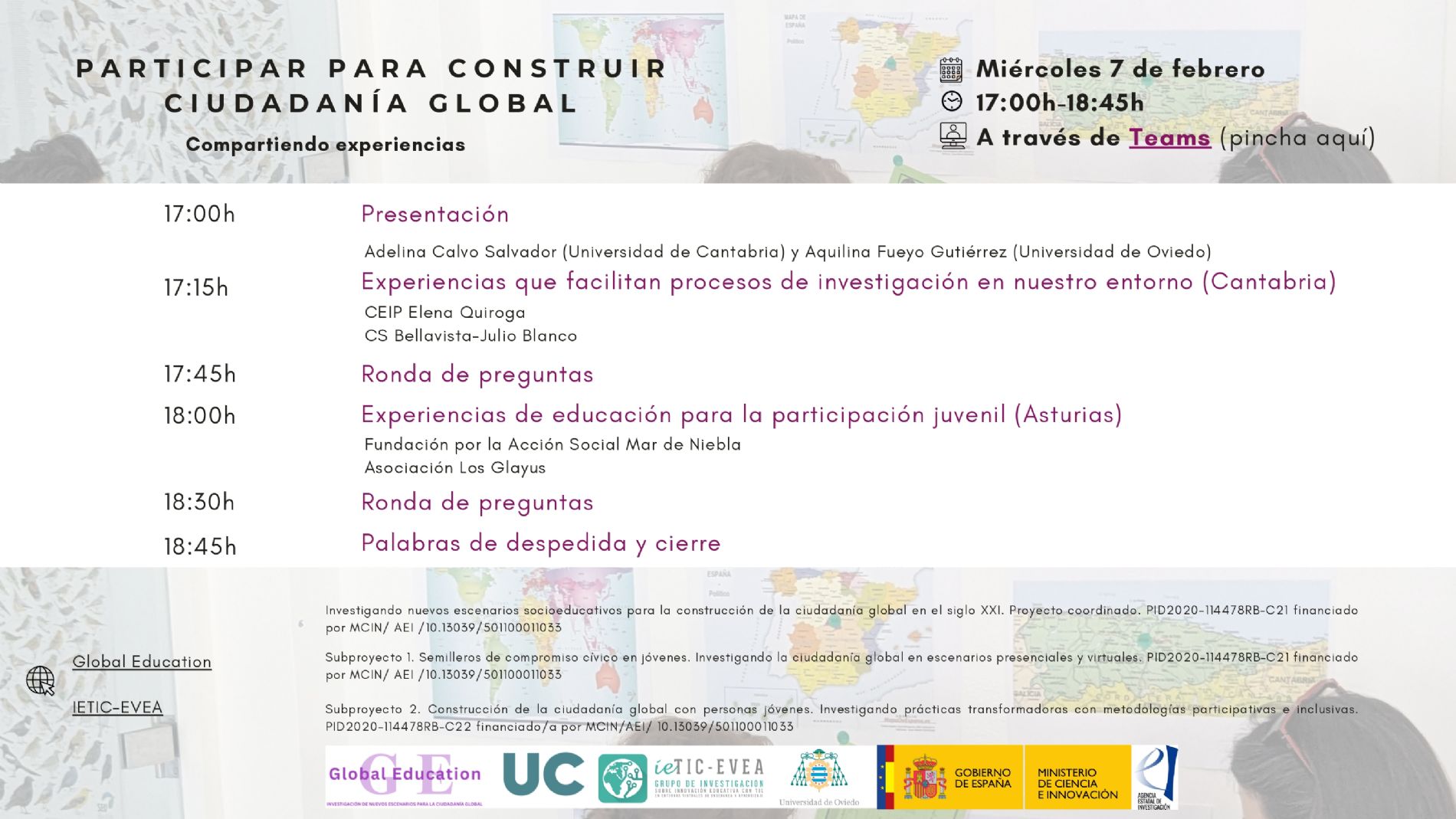 Participar para construir ciudadanía global. Compartiendo experiencias