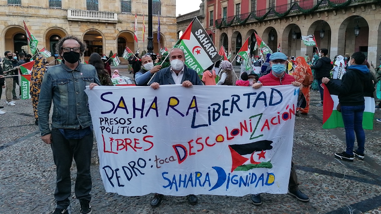 Imagen de la concentracin por el alto al fuego en el Sahara - Noviembre 2020