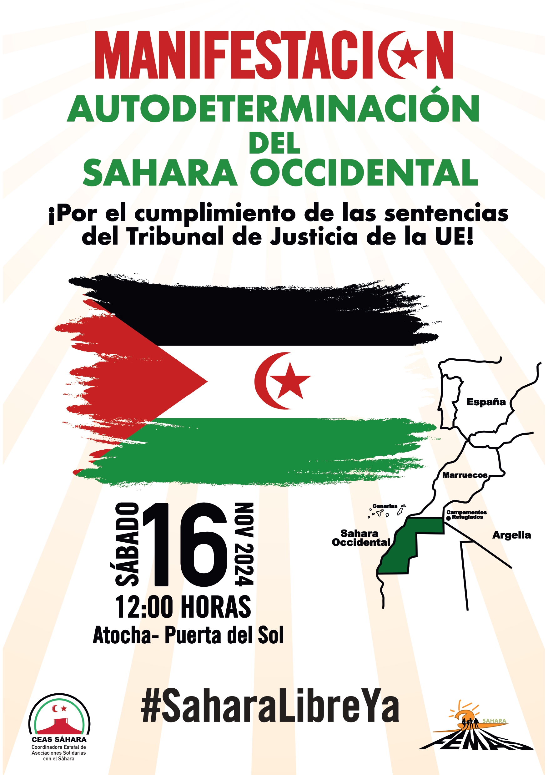 Manifestación: Autodeterminación Sáhara Occidental