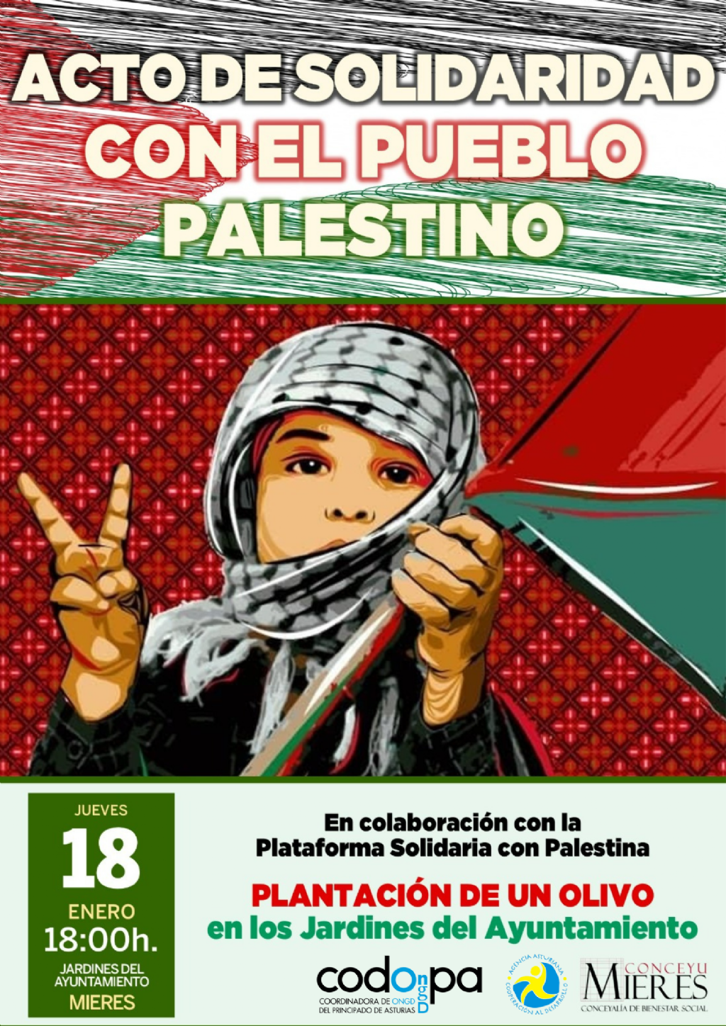 Acto Palestina olivo Mieres