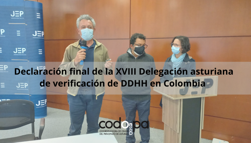 Declaración final XVIII Delegación asturiana de verificación de DDHH en Colombia
