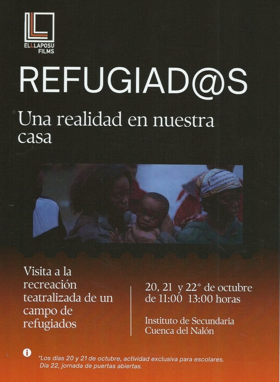 cartel recreación campamento de refugiados